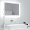 zmh Miroir à LED de salle de bain Blanc 60x8,5x37 cm Acrylique