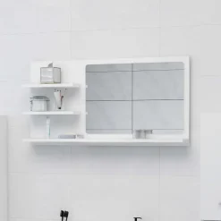 Meuble Wc|zmh Miroir de salle de bain blanc 90x10,5x45 cm
