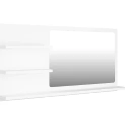 Meuble Wc|zmh Miroir de salle de bain blanc 90x10,5x45 cm