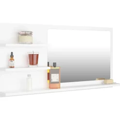 Meuble Wc|zmh Miroir de salle de bain blanc 90x10,5x45 cm