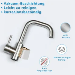 Robinet Lavabo Et Vasque|zmh Mitigeur de lavabo moderne en acier inoxydable pour salle de bain avec douche extractible