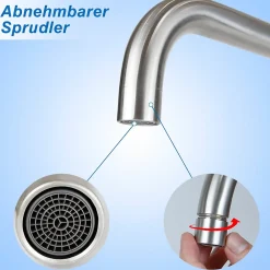 Robinet Lavabo Et Vasque|zmh Mitigeur de lavabo moderne en acier inoxydable pour salle de bain avec douche extractible