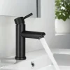 Robinet Lavabo Et Vasque|zmh Robinet de Lavabo Noir à Haute Pression avec Mitigeur à Une Poignée pour Cuisine