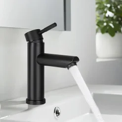 Robinet Lavabo Et Vasque|zmh Robinet de Lavabo Noir à Haute Pression avec Mitigeur à Une Poignée pour Cuisine