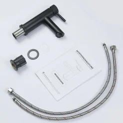 Robinet Lavabo Et Vasque|zmh Robinet de Lavabo Noir à Haute Pression avec Mitigeur à Une Poignée pour Cuisine