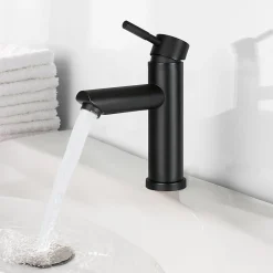Robinet Lavabo Et Vasque|zmh Robinet de Lavabo Noir à Haute Pression avec Mitigeur à Une Poignée pour Cuisine